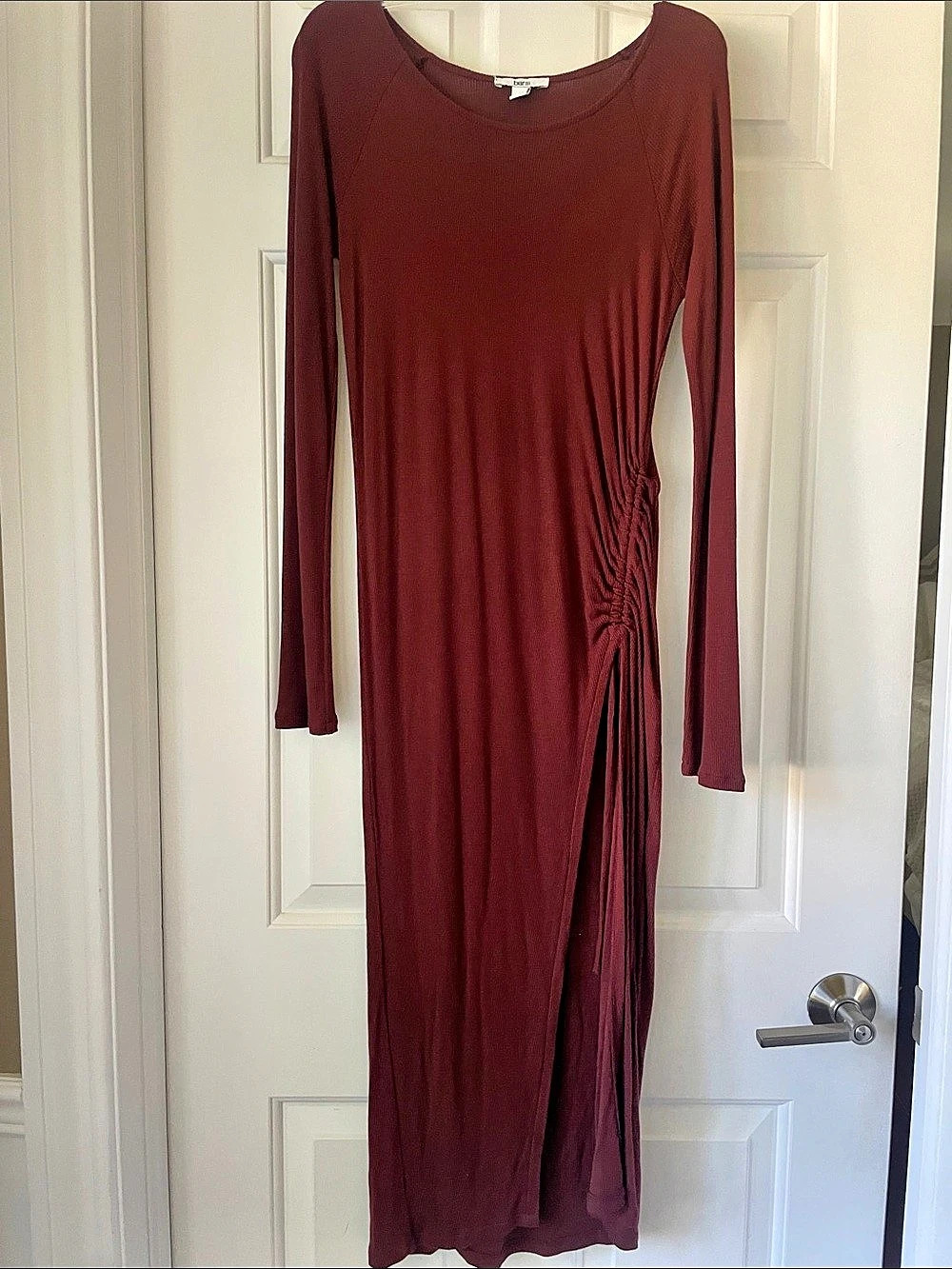 Bar lll Burgundy Long Sleeve Maxi Dress